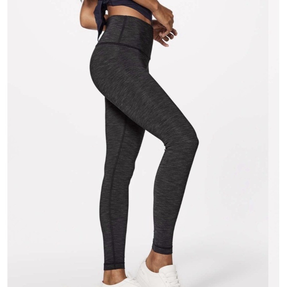 Lululemon Wunder Under Hi-Rise Tight Brushed Charcoal Gray Sz 6 Small Med Yoga